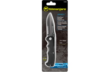 Image of Kilimanjaro Gear Annex Folding Knife,3.5in, Black G10 Handle, Black ComboEdge Blade KJ910030