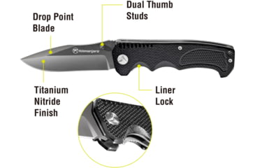 Image of Kilimanjaro Gear Annex Folding Knife,3.5in, Black G10 Handle, Black Plain Blade KJ910029