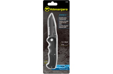 Image of Kilimanjaro Gear Annex Folding Knife,3.5in, Black G10 Handle, Black Tanto ComboEdge Blade KJ910031