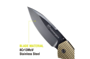 Image of Kilimanjaro Gear Firma Folding Knife,3.2in Black Plain Blade,Tan G10 Handle KJ910015