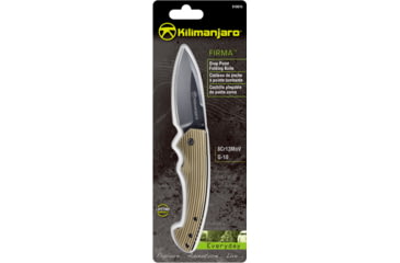 Image of Kilimanjaro Gear Firma Folding Knife,3.2in Black Plain Blade,Tan G10 Handle KJ910015