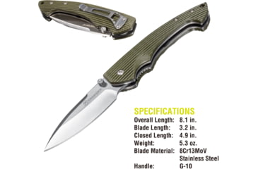 Image of Kilimanjaro Gear Firma Folding Knife,3.2in Plain Blade,OD Green Handle KJ910016