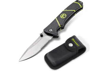 Image of Kilimanjaro Gear Kibo Folding Knife,3.5in, Black Handle, Black ComboEdge Blade KJ910092