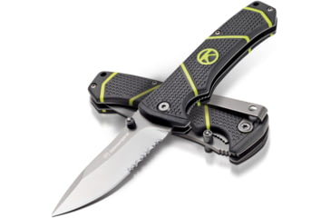 Image of Kilimanjaro Gear Kibo Folding Knife,3in, Black Handle, Black ComboEdge Blade KJ910093