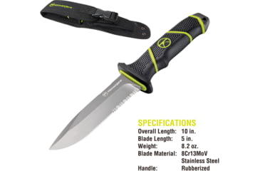 Image of Kilimanjaro Gear Kibo Survival Fixed Blade Knife,4.75in, Black Handle, Black ComboEdge KJ910091
