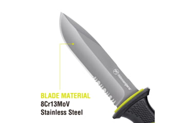 Image of Kilimanjaro Gear Kibo Survival Fixed Blade Knife,4.75in, Black Handle, Black ComboEdge KJ910091
