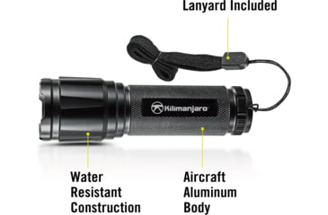 Image of Kilimanjaro Gear LED Tactical Flashlight, Black, 250 Lumens, 3 AAA Included KJ910079, EDEMO1