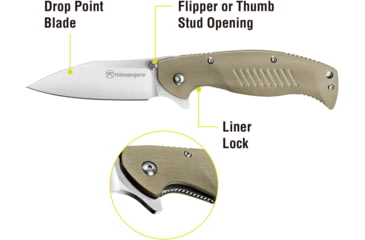 Image of Kilimanjaro Gear Morsa Folding Knife,3.5in,Tan Wood Grain G10 Handle,Plain Blade KJ910027