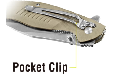 Image of Kilimanjaro Gear Morsa Folding Knife,3.5in,Tan Wood Grain G10 Handle,Plain Blade KJ910027