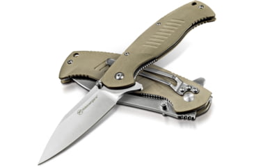 Image of Kilimanjaro Gear Morsa Folding Knife,3.5in,Tan Wood Grain G10 Handle,Plain Blade KJ910027