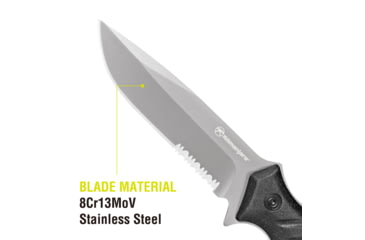 Image of Kilimanjaro Gear Shira Survival Fixed Blade Knife,4.7in, Black Handle, Black ComboEdge Blade KJ910094