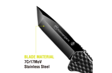 Image of Kilimanjaro Gear UTAC Rescue Folding Knife,3.5in, Black G10 Handle, Black Tanto Blade KJ910033