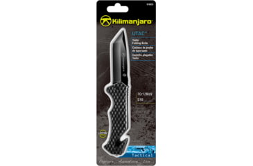 Image of Kilimanjaro Gear UTAC Rescue Folding Knife,3.5in, Black G10 Handle, Black Tanto Blade KJ910033