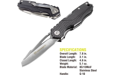 Image of Kilimanjaro Gear Vello Folding Knife/Multi Tool,3.7in, Black G10 handle,Plain Blade KJ910036
