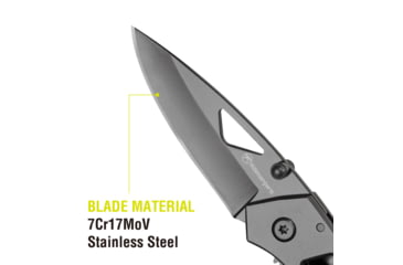 Image of Kilimanjaro Gear Vertice Folding Knife,2.6in,Skeletonized Black Handle, Black Plain KJ910061