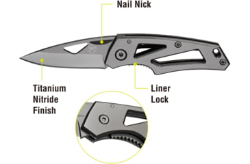 Image of Kilimanjaro Gear Vertice Folding Knife,2.6in,Skeletonized Handle,Plain Blade KJ910062