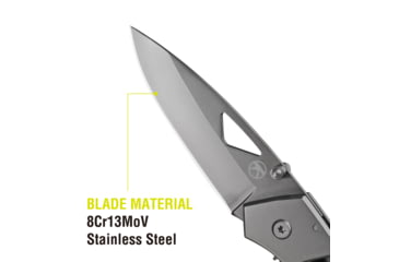 Image of Kilimanjaro Gear Vertice Folding Knife,3in,Skeletonized Black Handle, Black Plain KJ910060