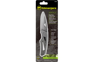 Image of Kilimanjaro Gear Vertice Folding Knife,3in,Skeletonized Black Handle, Black Plain KJ910060