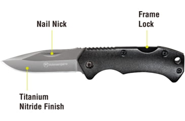 Image of Kilimanjaro Gear Victus Folding Knife,2.5in, Black Handle, Black Plain Edge KJ910086