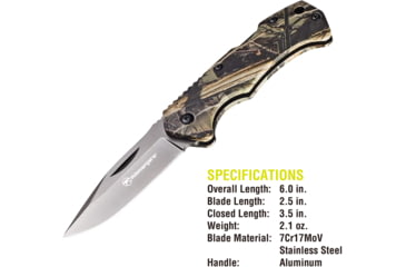 Image of Kilimanjaro Gear Victus Folding Knife,2.5in,Camo Handle, Black Plain Edge KJ910090