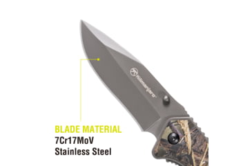 Image of Kilimanjaro Gear Victus Folding Knife,3.5in,Camo Handle, Black Plain Edge KJ910087