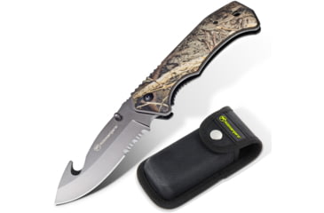 Image of Kilimanjaro Gear Victus Folding Knife,3.5in w/ Gut Hook,Camp Handle, Black Plain KJ910088