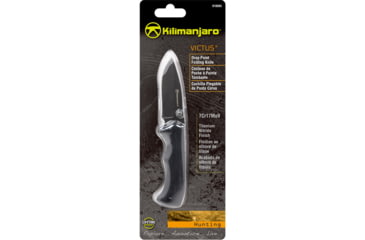Image of Kilimanjaro Gear Victus Folding Knife,3in, Black Handle, Black Plain Edge KJ910085