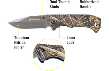 Image of Kilimanjaro Gear Victus Folding Knife,3in,Camo Handle, Black Plain Edge KJ910089