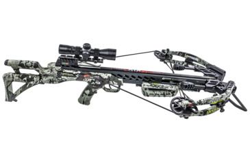 Image of Killer Instinct Ripper 415 Crossbow w/ Lumix 4 x 32 IR-W Scope, Rope Cocker, String Suppressors, 5-Bolt Quiver, 3 HYPR Lite Bolts and Field Tips, Stick of Rail Lube, Chaos Green, 200lbs, 1105