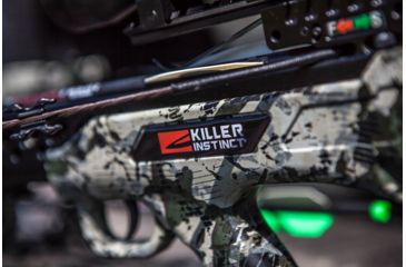 Image of Killer Instinct Ripper 415 Crossbow w/ Lumix 4 x 32 IR-W Scope, Rope Cocker, String Suppressors, 5-Bolt Quiver, 3 HYPR Lite Bolts and Field Tips, Stick of Rail Lube, Chaos Green, 200lbs, 1105