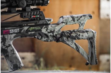 Image of Killer Instinct Ripper 415 Crossbow w/ Lumix 4 x 32 IR-W Scope, Rope Cocker, String Suppressors, 5-Bolt Quiver, 3 HYPR Lite Bolts and Field Tips, Stick of Rail Lube, Chaos Green, 200lbs, 1105