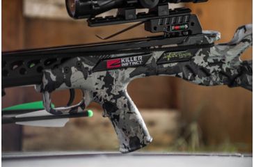 Image of Killer Instinct Ripper 415 Crossbow w/ Lumix 4 x 32 IR-W Scope, Rope Cocker, String Suppressors, 5-Bolt Quiver, 3 HYPR Lite Bolts and Field Tips, Stick of Rail Lube, Chaos Green, 200lbs, 1105