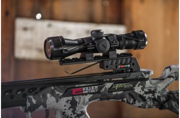 Image of Killer Instinct Ripper 415 Crossbow w/ Lumix 4 x 32 IR-W Scope, Rope Cocker, String Suppressors, 5-Bolt Quiver, 3 HYPR Lite Bolts and Field Tips, Stick of Rail Lube, Chaos Green, 200lbs, 1105