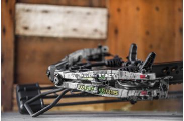 Image of Killer Instinct Ripper 415 Crossbow w/ Lumix 4 x 32 IR-W Scope, Rope Cocker, String Suppressors, 5-Bolt Quiver, 3 HYPR Lite Bolts and Field Tips, Stick of Rail Lube, Chaos Green, 200lbs, 1105