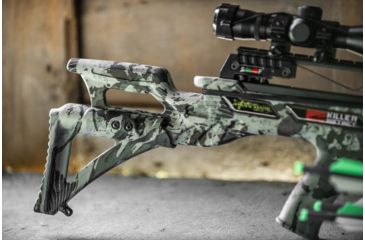 Image of Killer Instinct Ripper 415 Crossbow w/ Lumix 4 x 32 IR-W Scope, Rope Cocker, String Suppressors, 5-Bolt Quiver, 3 HYPR Lite Bolts and Field Tips, Stick of Rail Lube, Chaos Green, 200lbs, 1105