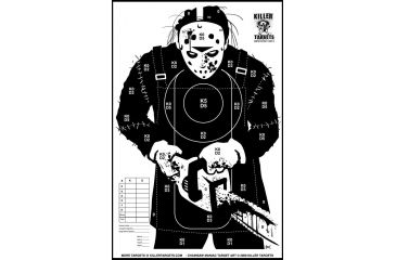 Image of Killer Targets Homicidal Killer in Hockey Mask with Chainsaw Target - Pack of 12 KT-012-HMK