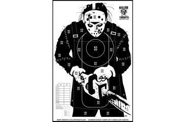 Image of Killer Targets Homicidal Killer in Hockey Mask with Chainsaw Target - Pack of 10