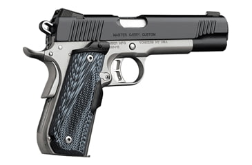 Image of Kimber Master-Carry-Custom Pistol, .45 ACP, 5 in barrel, stainless steel frame, Crimson Trace Lasergrips grip, recoil operated semi-automatic, single-action, grip safety, manual thumb safety, fixed low profile, 8 round magazine, KMBR-MST-CY-CTM-FRRMPG