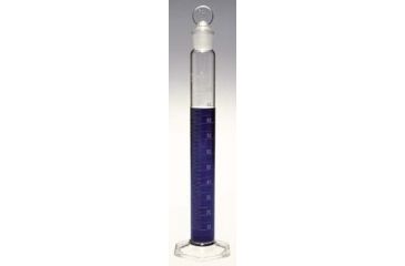 Image of Kimble/Kontes KIMAX Brand Single Metric Scale Graduated Cylinders, Class A, Serialized and Certified, with Glass Stoppers 20036 50