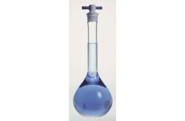 Image of Kimble/Kontes KIMAX Volumetric Flasks with Color-Coded PTFE [ST] Stopper, Class A, Kimble Chase 28014F 250
