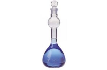 Image of Kimble/Kontes KIMAX Volumetric Flasks with [ST] Glass Stopper, Mixing Bulb Style, Class A, Kimble Chase 28019 500