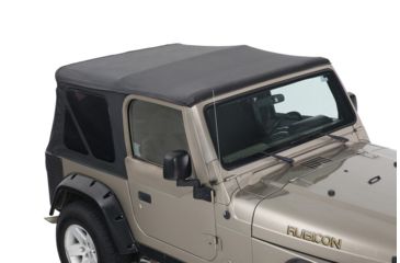 Image of King 4WD Replacement Soft Top, Jeep Wrangler TJ 1997 - 2006, w/o Upper Doors, w/ Tinted Windows, Black Diamond, 14010235