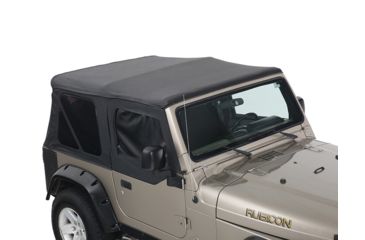 Image of King 4WD Replacement Soft Top, Jeep Wrangler TJ 1997 - 2006, w/ Upper Doors, Tinted Windows, Black Diamond, 14010135