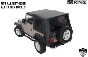 Image of King 4WD Replacement Soft Top With Tinted Upper Doors, TJ, Black Diamond, 14010135T