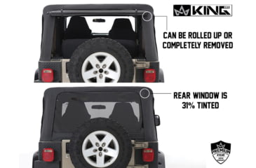 Image of King 4WD Replacement Soft Top With Tinted Upper Doors, TJ, Black Diamond, 14010135T