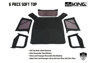 Image of King 4WD Replacement Soft Top With Tinted Upper Doors, TJ, Black Diamond, 14010135T