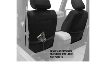Image of King 4WD Seat Covers, Jeep Wrangler JL 2 Door 2018 - 2019, Neoprene, Black/Black, 11010901
