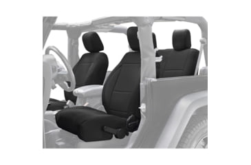 Image of King 4WD Seat Covers, Jeep Wrangler JL 2 Door 2018 - 2019, Neoprene, Black/Black, 11010901