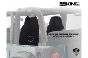 Image of King 4WD Seat Covers, Jeep Wrangler TJ 1997 - 2002, Neoprene, Black/Black, 11010701