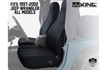 Image of King 4WD Seat Covers, Jeep Wrangler TJ 1997 - 2002, Neoprene, Black/Black, 11010701